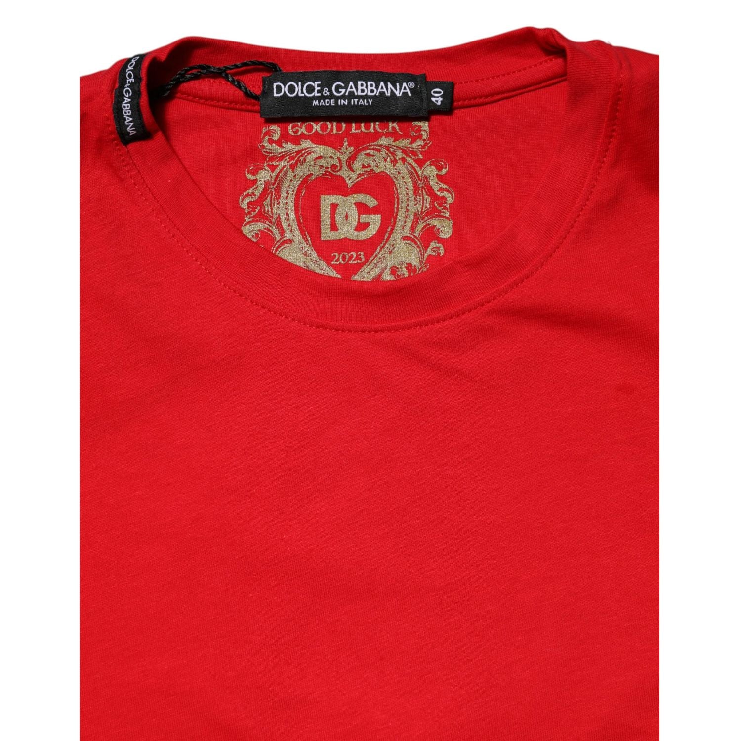 Dolce & Gabbana Red Short Sleeves Crew Neck Casual Top T-shirt