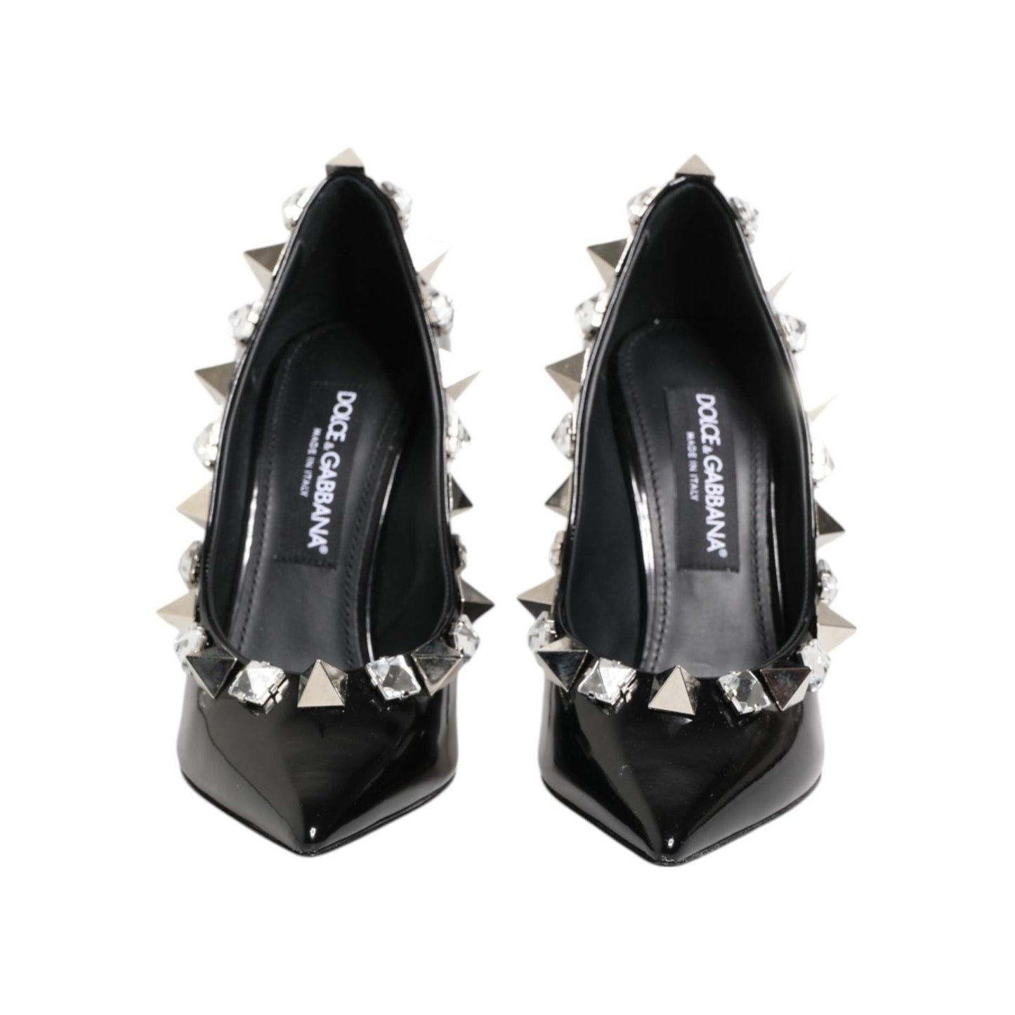 Dolce & Gabbana Black Crystals Studs Stiletto Pumps Shoes Dolce & Gabbana