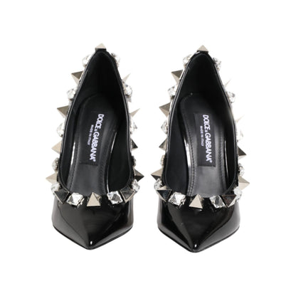 Dolce & Gabbana Black Crystals Studs Stiletto Pumps Shoes Dolce & Gabbana