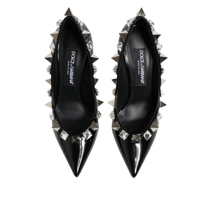 Dolce & Gabbana Black Crystals Studs Stiletto Pumps Shoes Dolce & Gabbana
