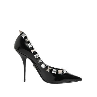 Dolce & Gabbana Black Crystals Studs Stiletto Pumps Shoes Dolce & Gabbana