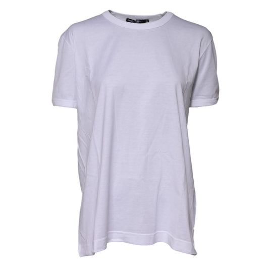Dolce & Gabbana White Cotton Goodluck 2022 Crew Neck T-shirt
