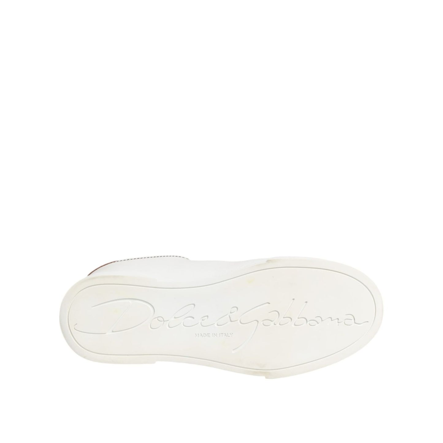 Dolce & Gabbana White Gold Leather Low Top Sneakers Shoes