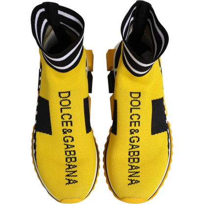 Dolce & Gabbana Yellow Black Sorrento Socks Sneakers Shoes