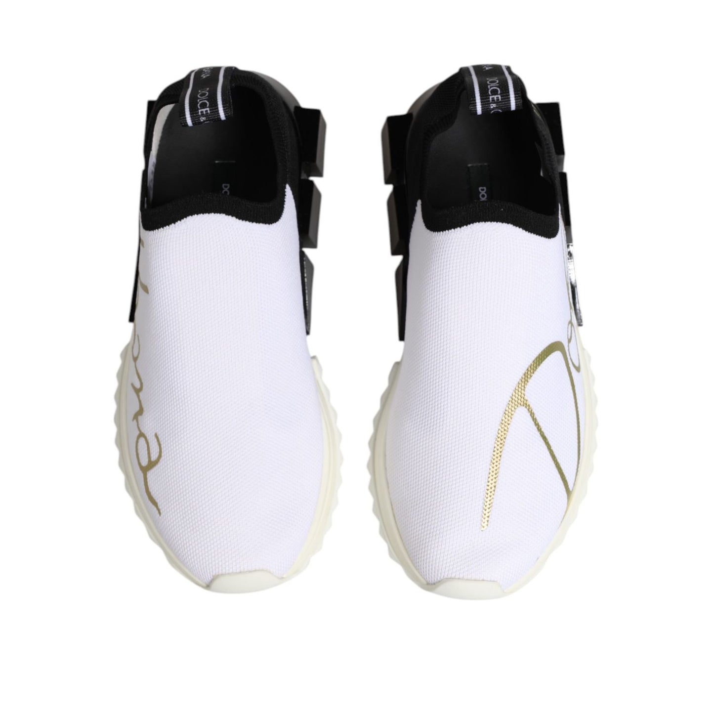 Dolce & Gabbana White Black Low Top Sorrento Sneakers Shoes