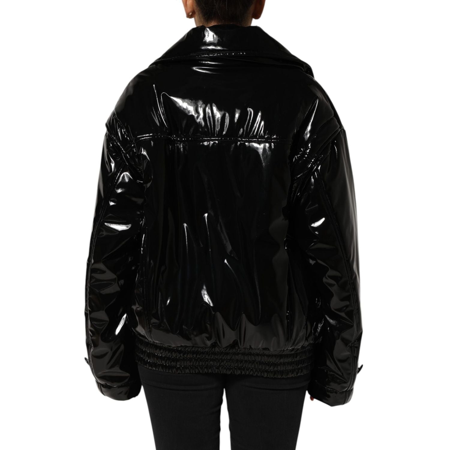 Dolce & Gabbana Polyester Black Quilted Puffer Coat  Jacket