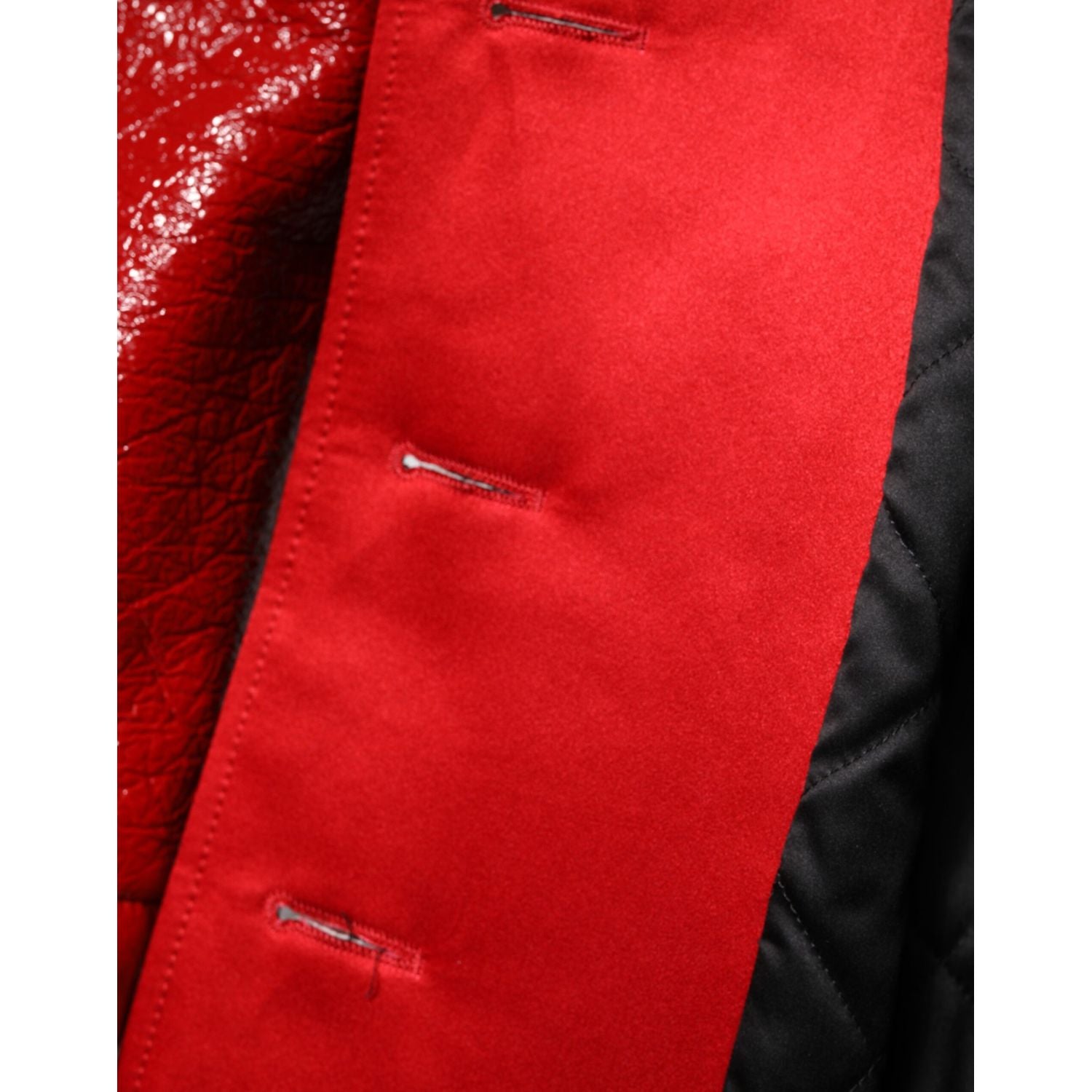 Dolce & Gabbana Red Wool Single Breasted Trench Coat Jacket