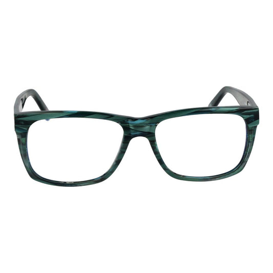 Andy Wolf Green Unisex Glasses Frame in full-rim acetate with rectangle shape, sizes 55-15-145, includes branded case.