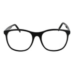 Andy Wolf Black Unisex Glasses Frame, full-rim acetate, plastic lenses, panto style, includes branded case, no filter or protection.