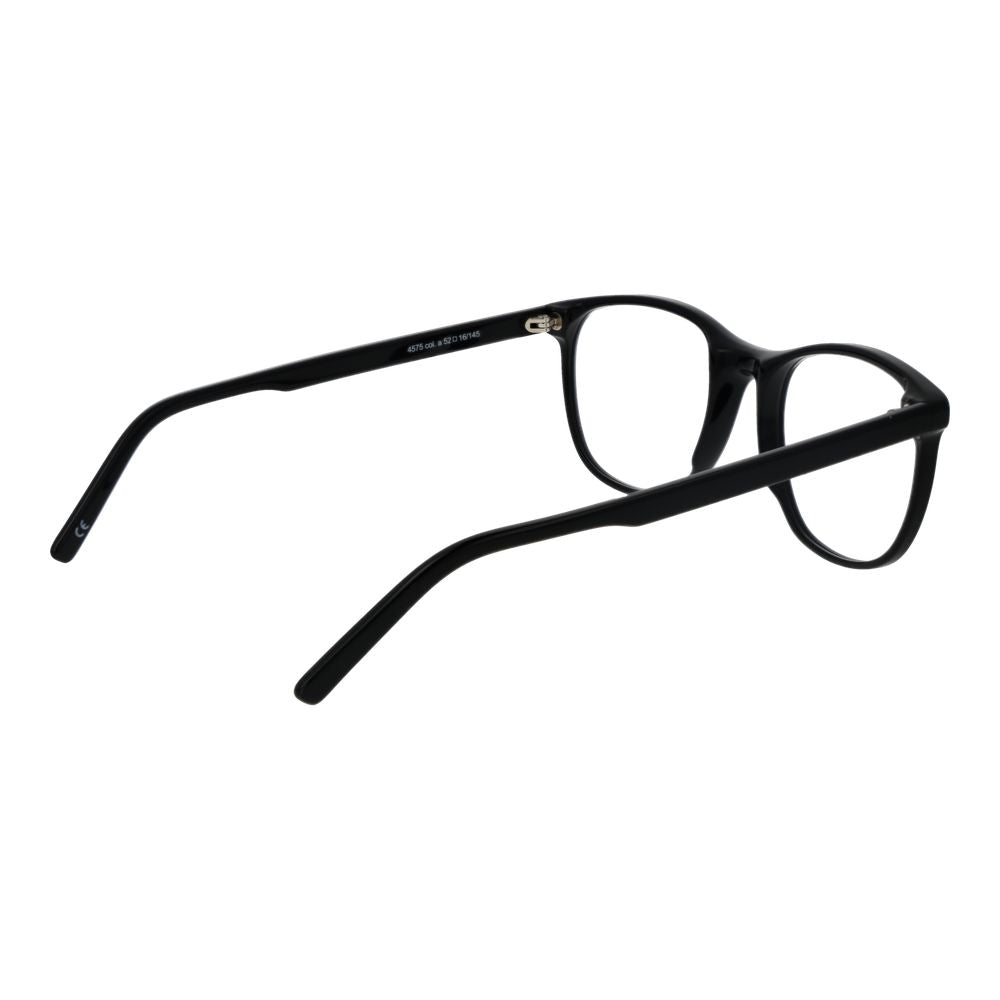 Andy Wolf Black Unisex Glasses Frame with full-rim black acetate design, displayed in side view with demo lenses and branded case included.