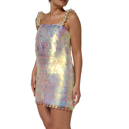Dolce & Gabbana Multicolor Sequin Holographic Mini Dress