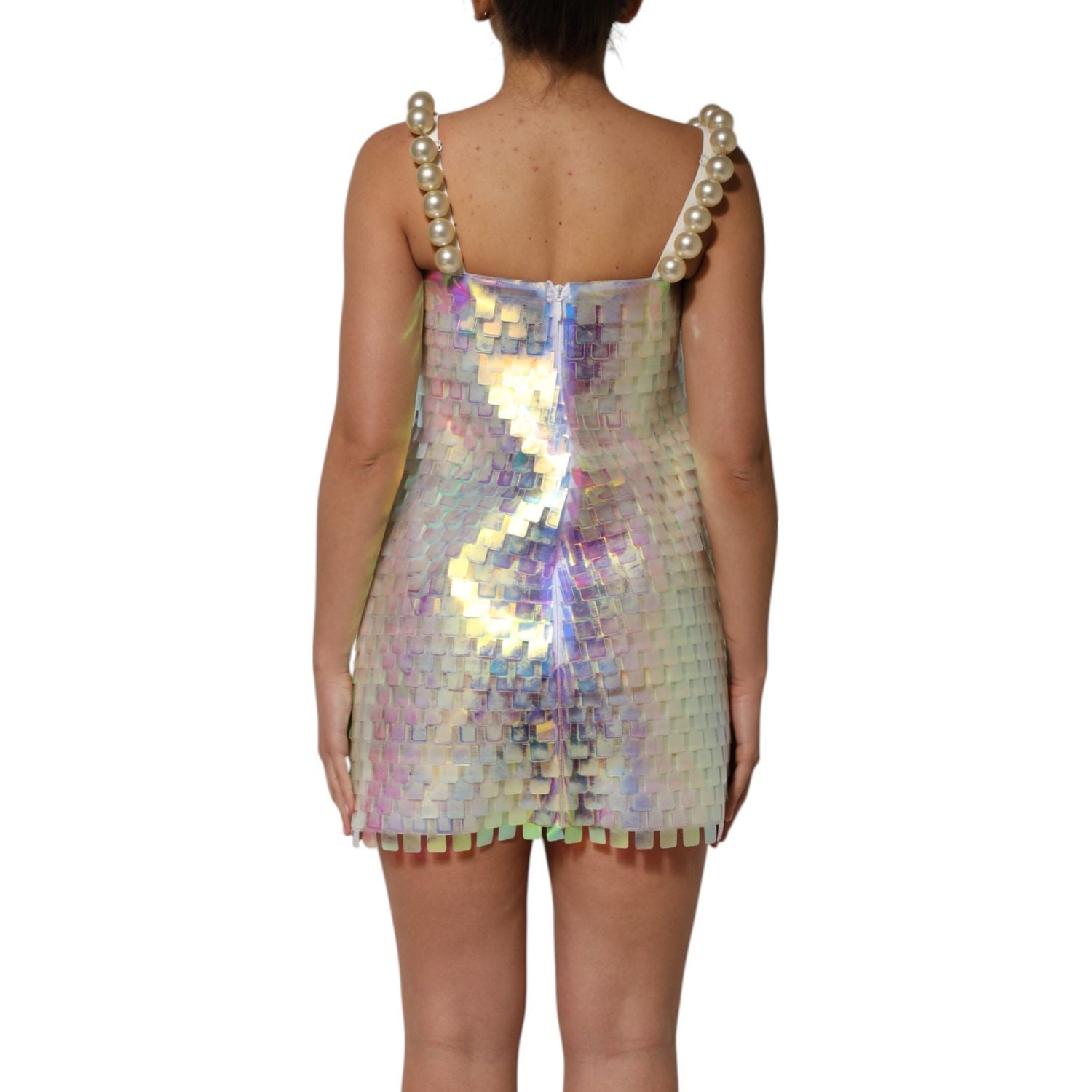 Dolce & Gabbana Multicolor Sequin Holographic Mini  Dress