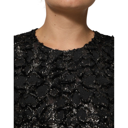 Dolce & Gabbana Black Sequin Bouclé Tweed Sheath Dress