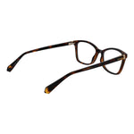 Polaroid Brown Women Glasses Frame with full-rim polyamide design and rectangle style, 53-17-145 size, demo plastic lenses.