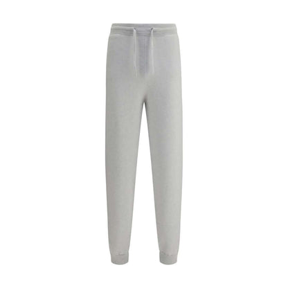 Kiton Gray Elastane Casual Pants featuring cashmere blend, elasticized waistband, side welt pockets, ideal for luxury comfort.