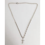 Dolce & Gabbana Silver Tone Brass Chain Religious Cross Pendant Necklace