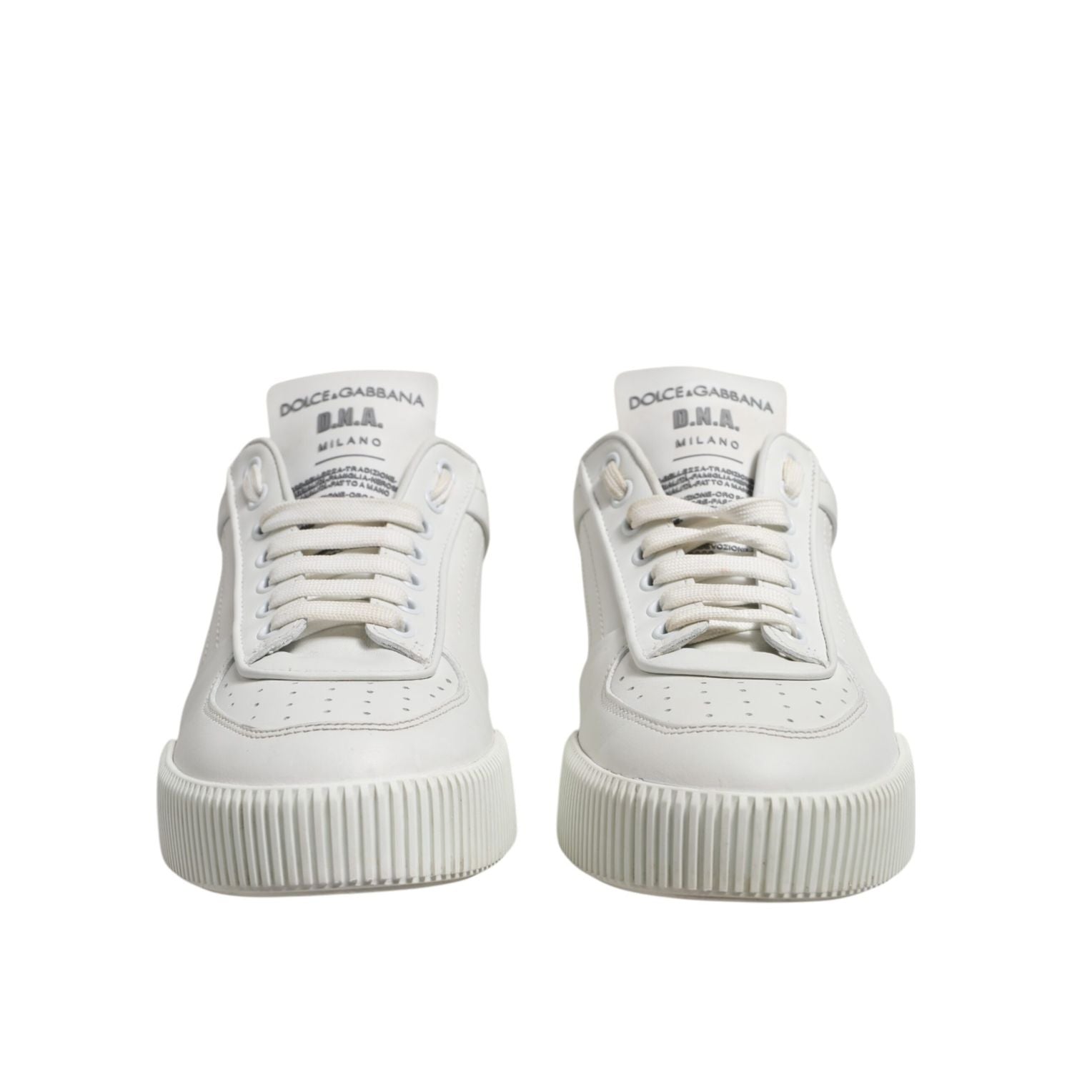 Dolce & Gabbana White Miami Leather Low Top Sneakers Shoes