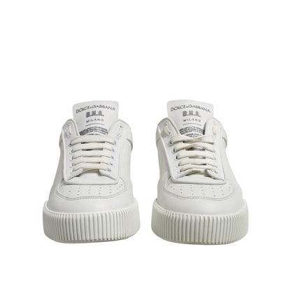 Dolce & Gabbana White Miami Leather Low Top Sneakers Shoes
