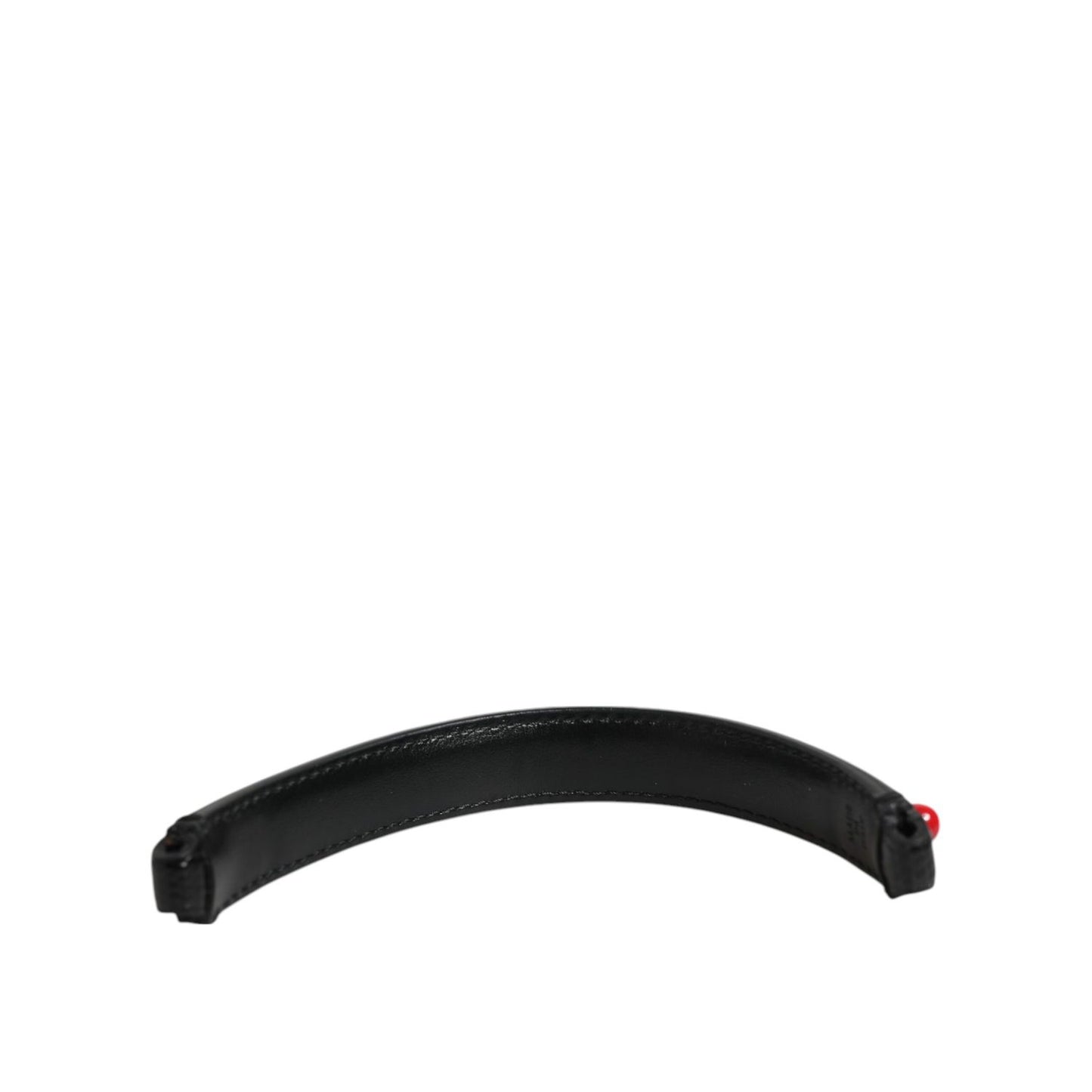 Dolce & Gabbana Black Embellished Leather Bag Handle Women Shoulder Strap