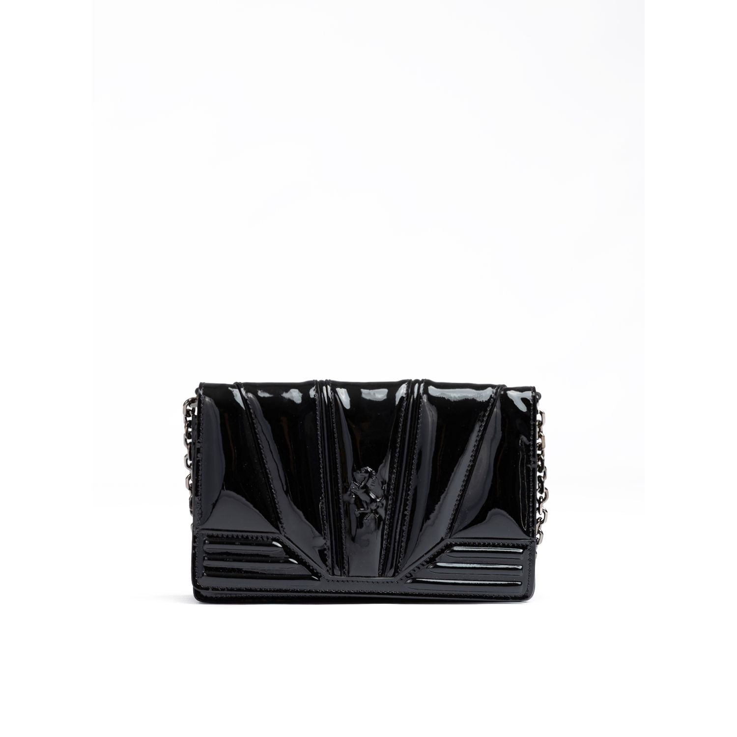 Front view with bag zipped and handles upright.