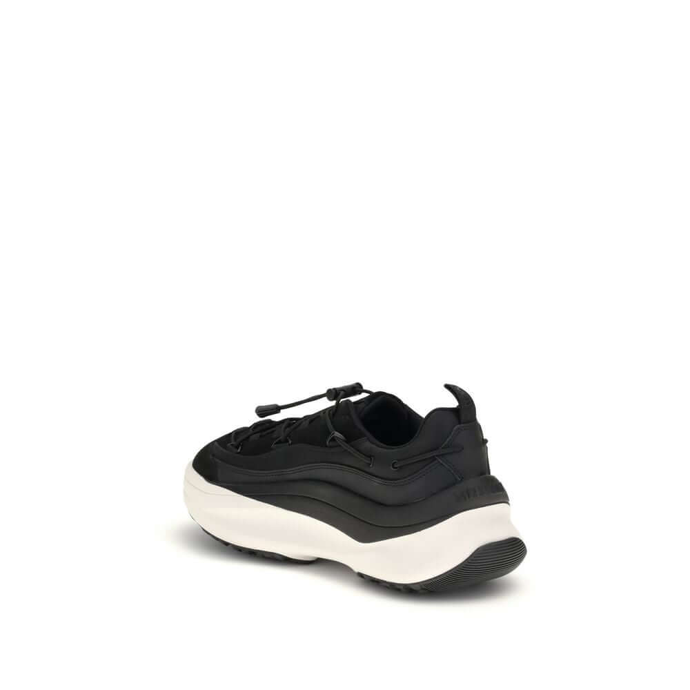 Moon Boot Black Polyester Athletic Sneakers with bold volumes and crisscrossing tubular laces