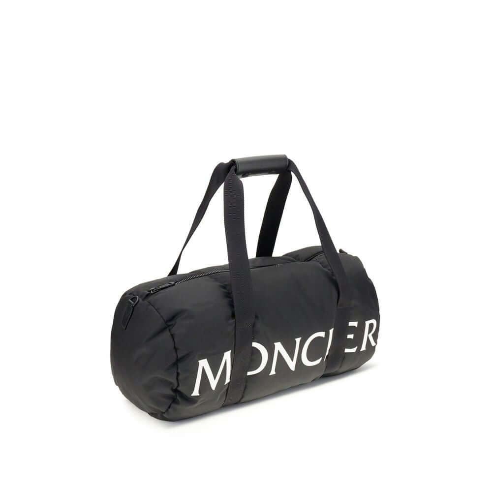 Moncler Black Nylon Luggage And Travel duffle bag with leather-tab handles