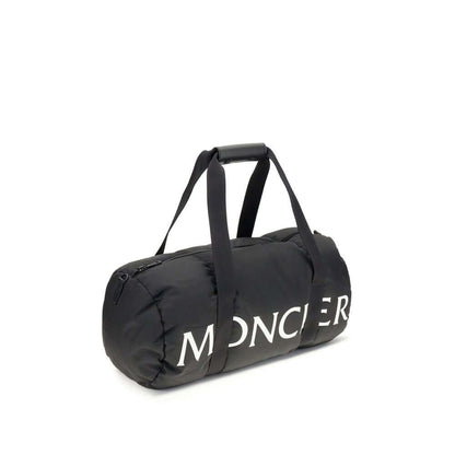 Moncler Black Nylon Luggage And Travel duffle bag with leather-tab handles