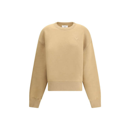 Ami Paris Beige Cotton Sweatshirt