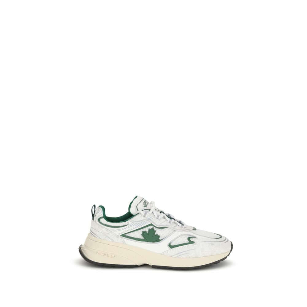 Dsquared² White Calf Leather Bos Taurus Athletic Sneakers