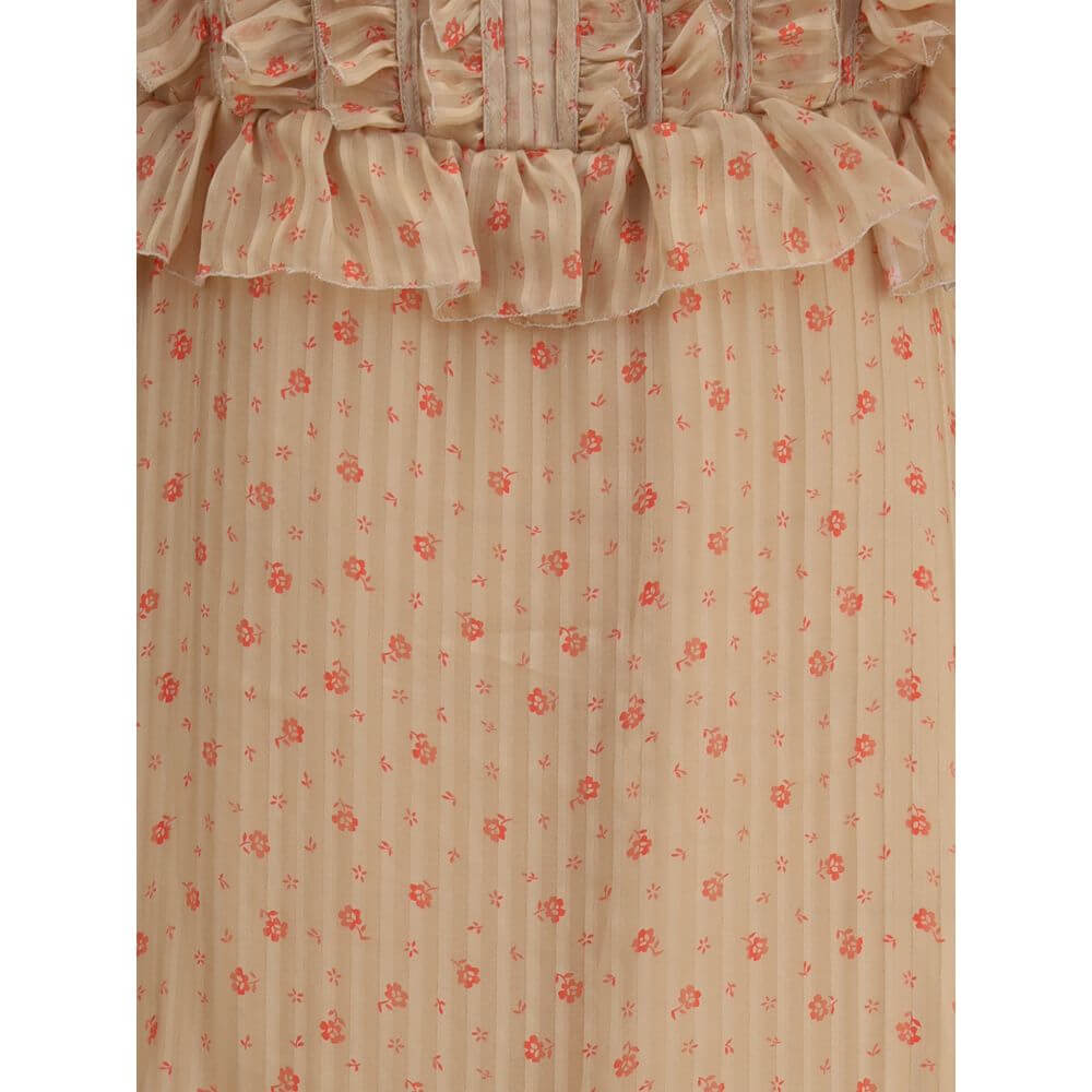 Kristina Ti Multicolor Silk Long Dress