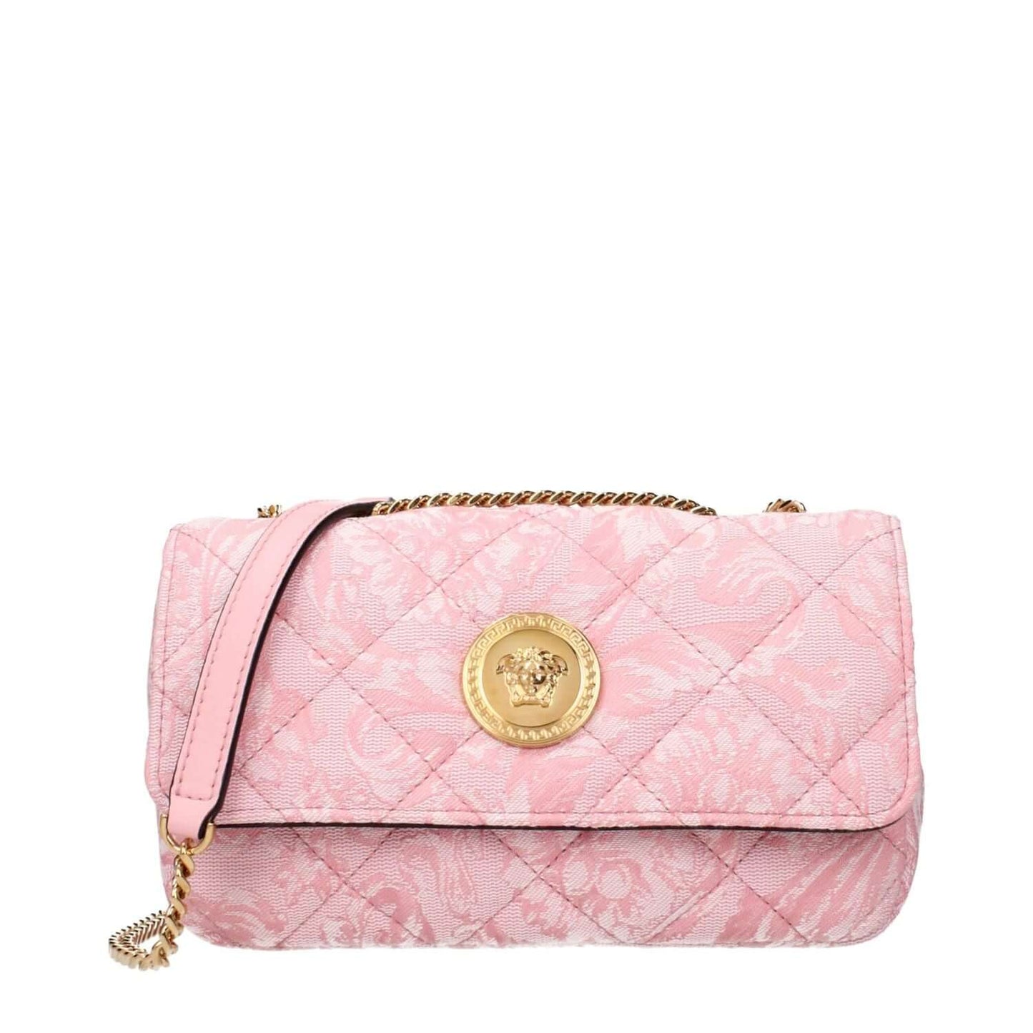 Versace Pink Fabric Shoulder Bag
