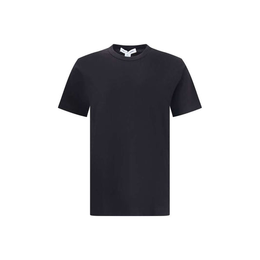 Comme Des Garçons Black Cotton T-Shirt with crew neck and short sleeves, featuring a minimalist logo print on the back. Regular fit, AW25 collection.