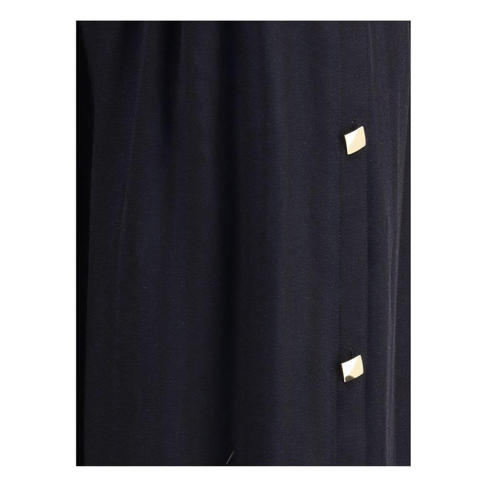 Kristina Ti Black Fleece Wool Long Skirt