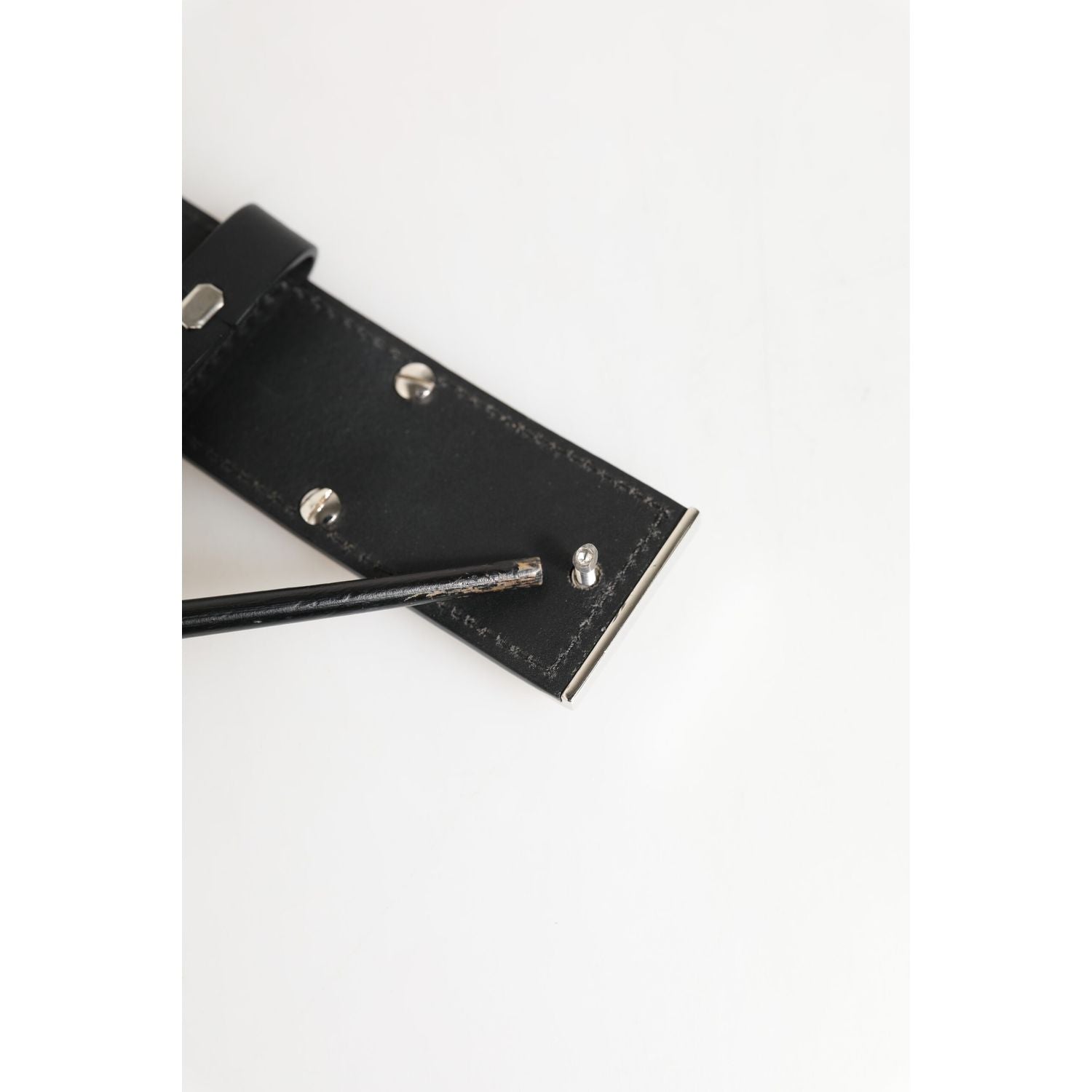 Dolce & Gabbana Black Leather Classic Metal Logo Buckle Belt