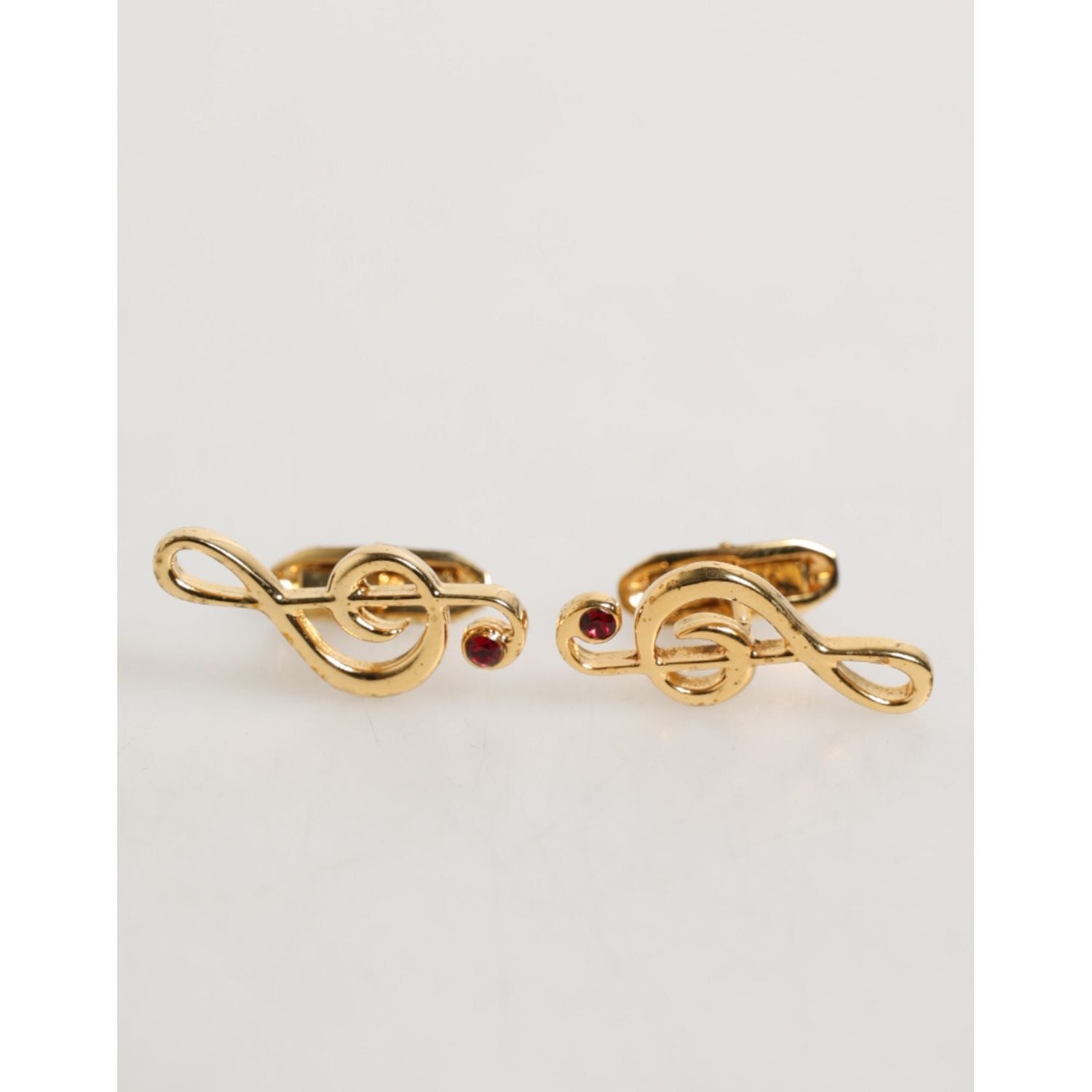 Dolce & Gabbana Gold Musical Note Metal Brass Pin Men Accessory Cufflinks