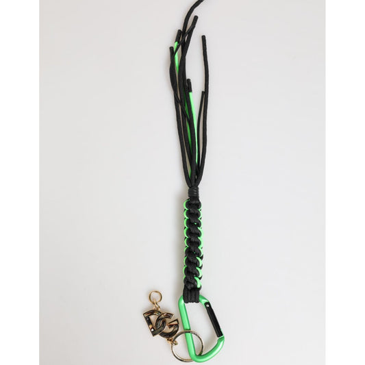 Dolce & Gabbana Multicolor Polyester Tape String DG Logo Keychain Keyring with iconic logo hardware and vibrant design.