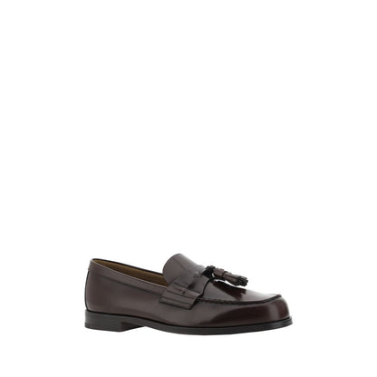 Prada Brown Calf Leather Bos Taurus Slip-On Loafers
