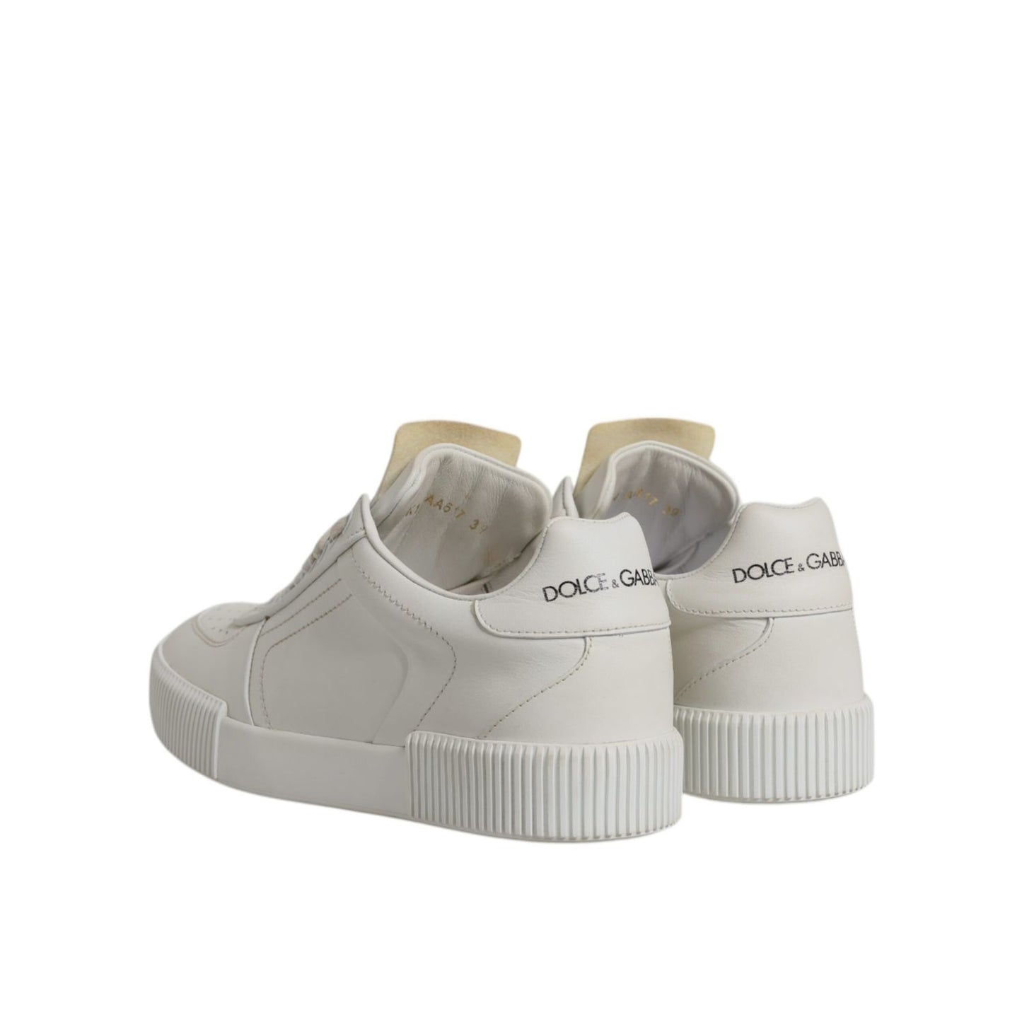 Dolce & Gabbana White Miami Leather Low Top Sneakers Shoes