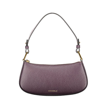 Coccinelle Purple Leather Women Handbag with rich purple leather and stylish design, featuring adjustable strap and distinct logo.