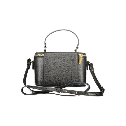 Coccinelle Black Leather Women Handbag with adjustable strap, luxurious Italian design, and premium craftsmanship.