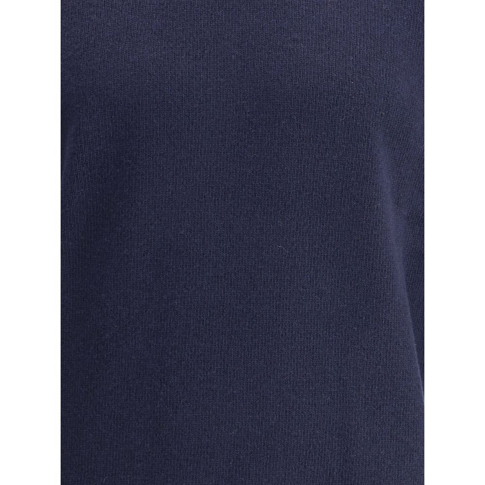 Brooksfield Blue Fleece Wool Turtleneck