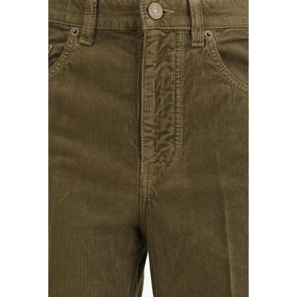 Saint Laurent Green Cotton Casual Pants
