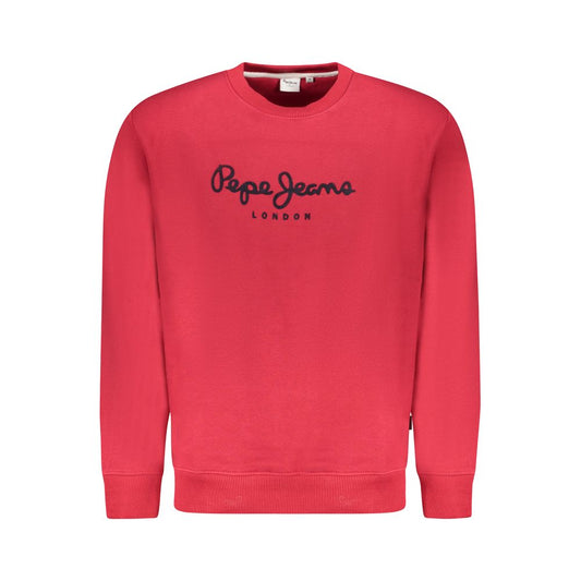 Pepe Jeans Red Cotton Men Sweater - stylish and sustainable crew sweatshirt with logo