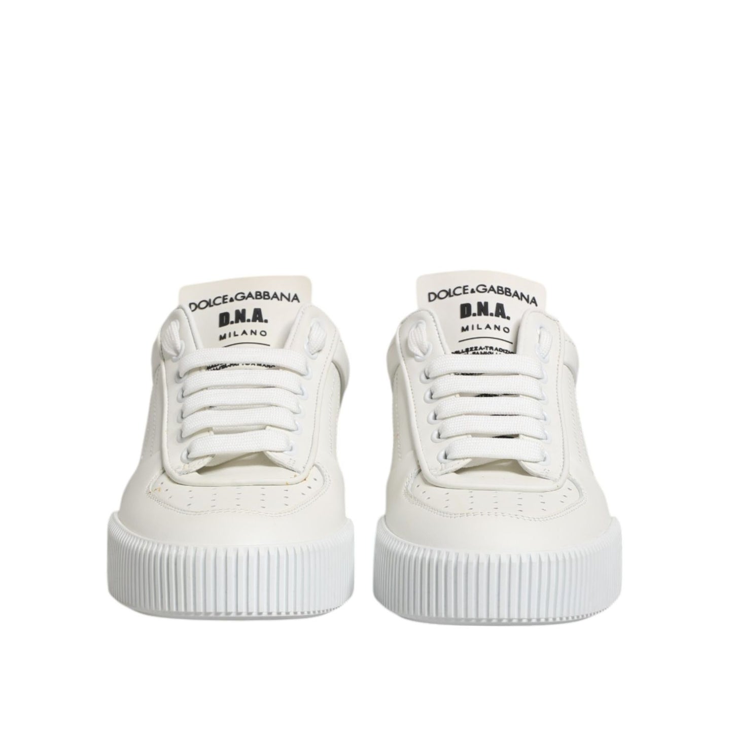 Dolce & Gabbana White Miami Leather Low Top Sneakers Shoes