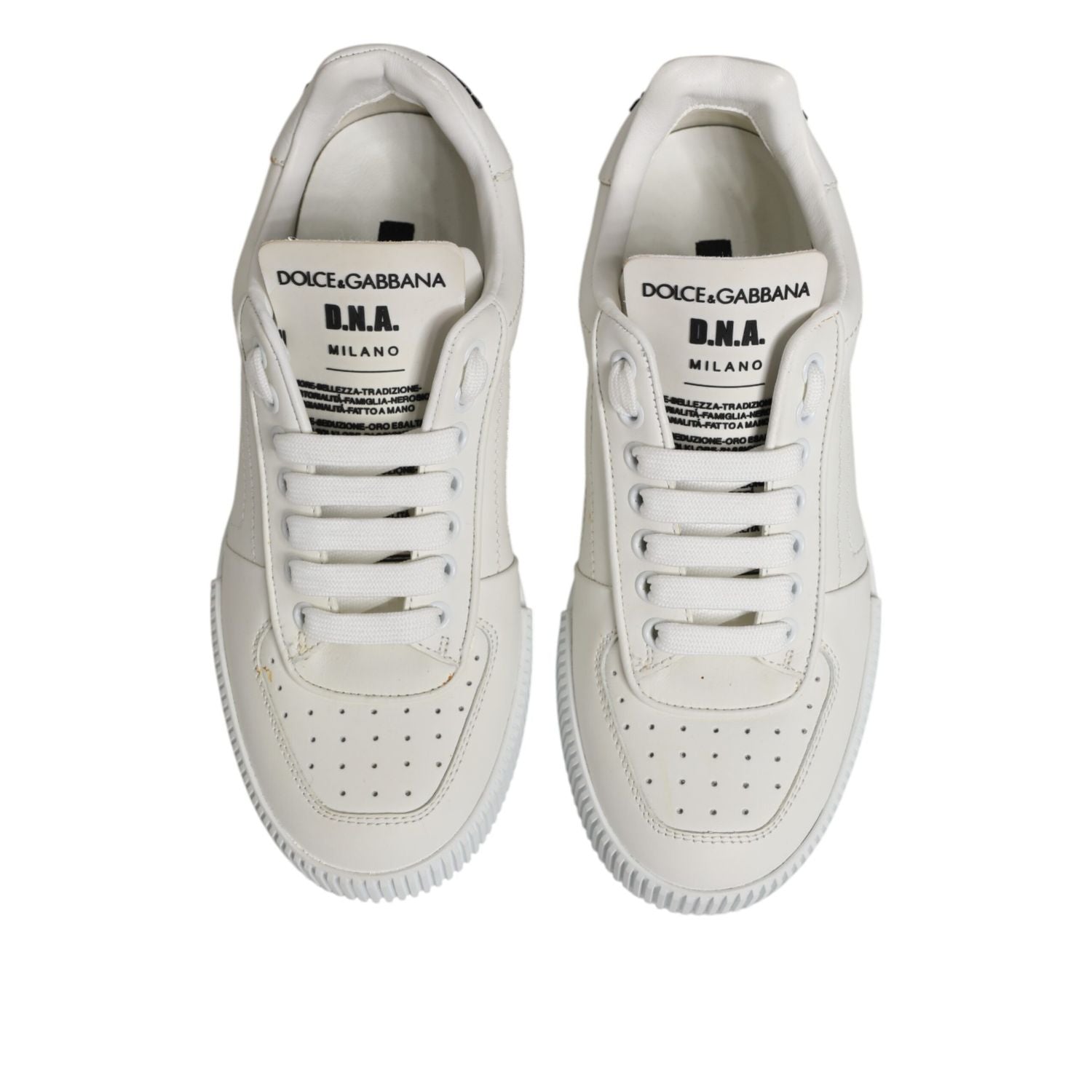Dolce & Gabbana White Miami Leather Low Top Sneakers Shoes