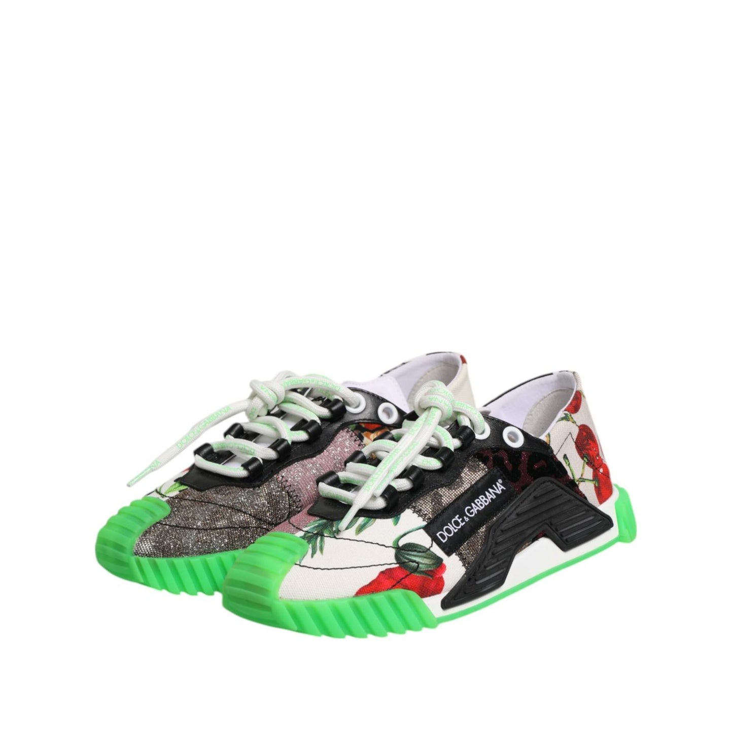 Dolce & Gabbana Multicolor DG Logo Leopard Cherry Sneaker Shoes