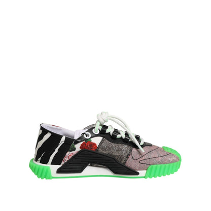 Dolce & Gabbana Multicolor DG Logo Leopard Cherry Sneaker Shoes