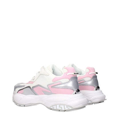 Versace White Fabric Chunky Sneakers