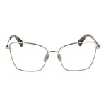 Max Mara Silver Women Glasses Frame, full-rim butterfly style with metal frame and demo lenses, featuring a sleek and modern design.