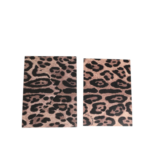 Dolce & Gabbana Multicolor Leopard Print Envelope Paper Post Card Holder with luxury design and signature leopard motif.